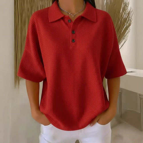 Damen sportliches Poloshirt aus Waffelpiqué Echoarchiv