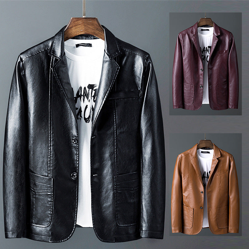 Herren modische Kunstlederjacke mit praktischem Schnitt und stylischen Details Echoarchiv