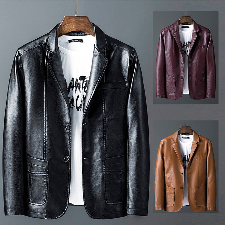 Herren modische Kunstlederjacke mit praktischem Schnitt und stylischen Details Echoarchiv
