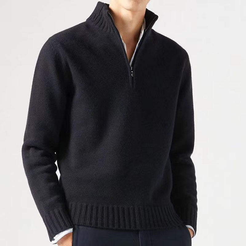 Herren Pullover mit hohem Kragen und modernem Reißverschluss Echoarchiv