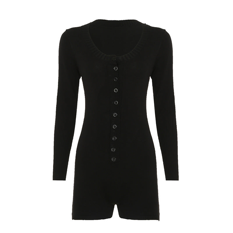 Damen nan figurbetontes Feinstrick-Minikleid mit durchgehender Knopfleiste, U-Boot-Ausschnitt und verlängerten Rippbündchen Echo Archiv