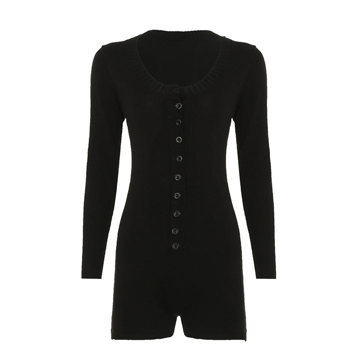 Damen nan figurbetontes Feinstrick-Minikleid mit durchgehender Knopfleiste, U-Boot-Ausschnitt und verlängerten Rippbündchen Echo Archiv