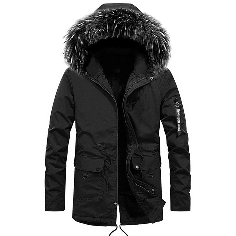 Herren Thermo-Parka mit abnehmbarer Kunstfellkapuze und wasserabweisender Isolierung Echoarchiv