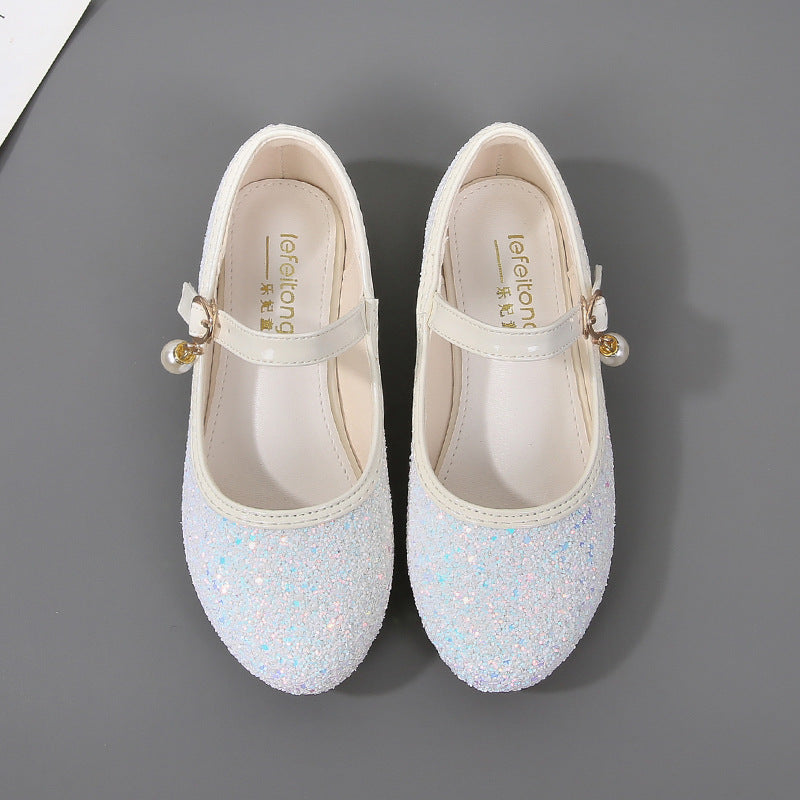 Mädchen Glitzernde Mary Jane Ballerinas mit Perlenapplikation Echo Archiv