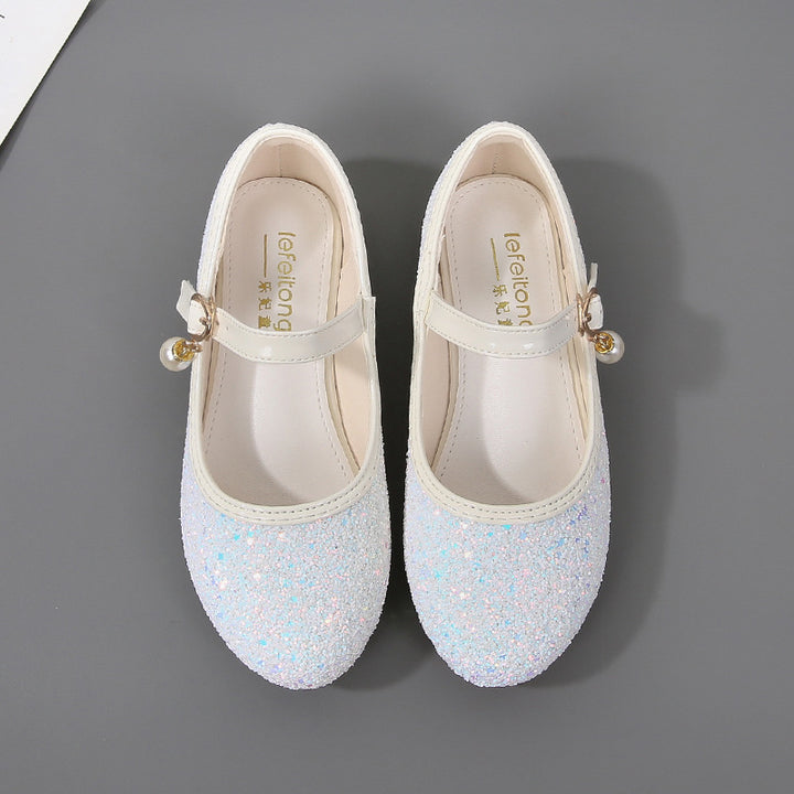 Mädchen Glitzernde Mary Jane Ballerinas mit Perlenapplikation Echo Archiv