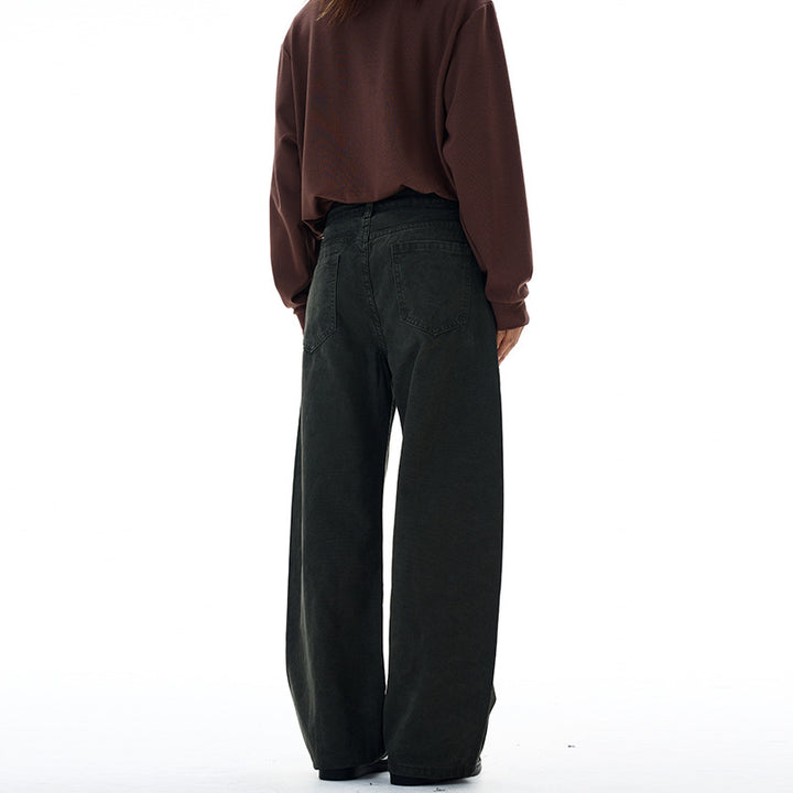 Damen weite Cargo-Hose mit hoher Taille und markanten Nahtdetails Echo Archiv