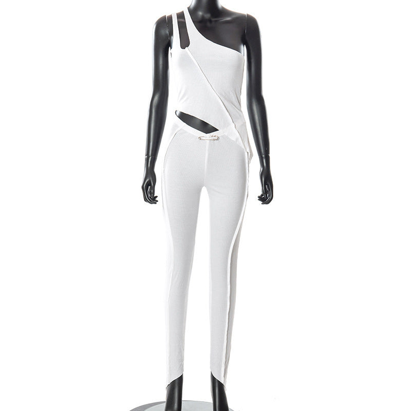 Damen asymmetrischer Jumpsuit mit modischem Cut-Out und eleganter Taillierung Echo Archiv