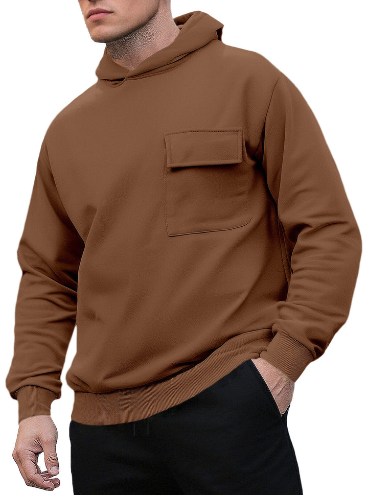 Herren bequemer Kapuzenpullover mit praktischer Brusttasche Echoarchiv