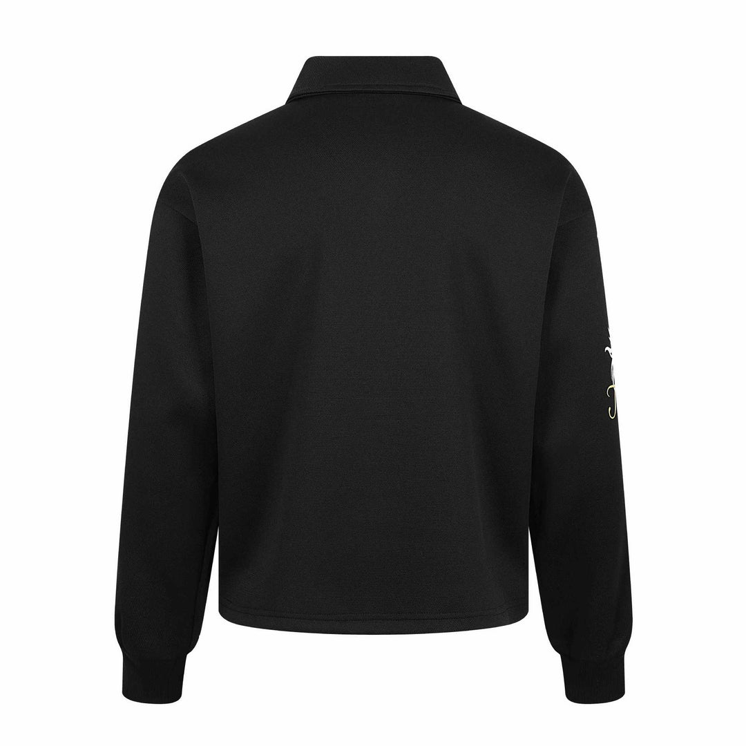 Unisex Langärmeliges Rugby-Poloshirt mit Stickereien und Kentkragen Echoarchiv