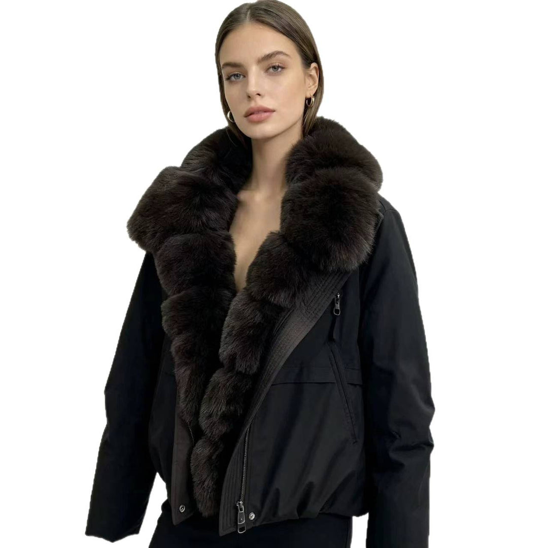 Damen nan taillierte Parka-Bomberjacke mit voluminösem Webpelzkragen und windabweisender Außenhülle Echo Archiv