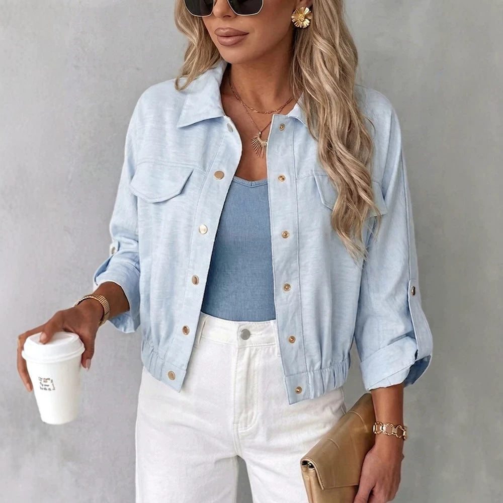 Damen Lässige Sommerjacke mit Knopfdetails Echo Archiv