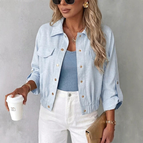 Damen Lässige Sommerjacke mit Knopfdetails Echo Archiv