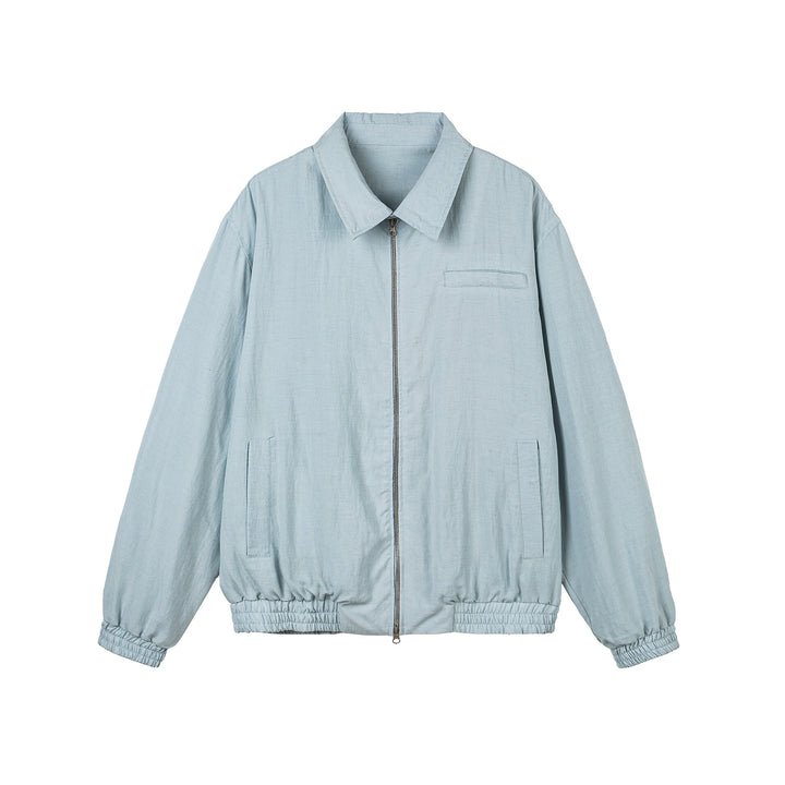 Damen Leichte Boxy‑Übergangsjacke mit durchgehendem Reißverschluss, elastischem Bund und Brust‑Welttasche Echoarchiv
