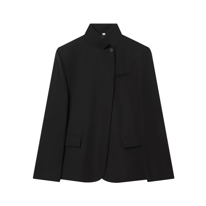 Damen Taillierter karierter Blazer mit Stehkragen und verdeckter Knopfleiste Echo Archiv