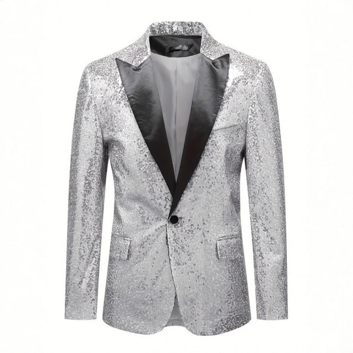 Herren Eleganter Pailletten-Smoking-Blazer Echoarchiv