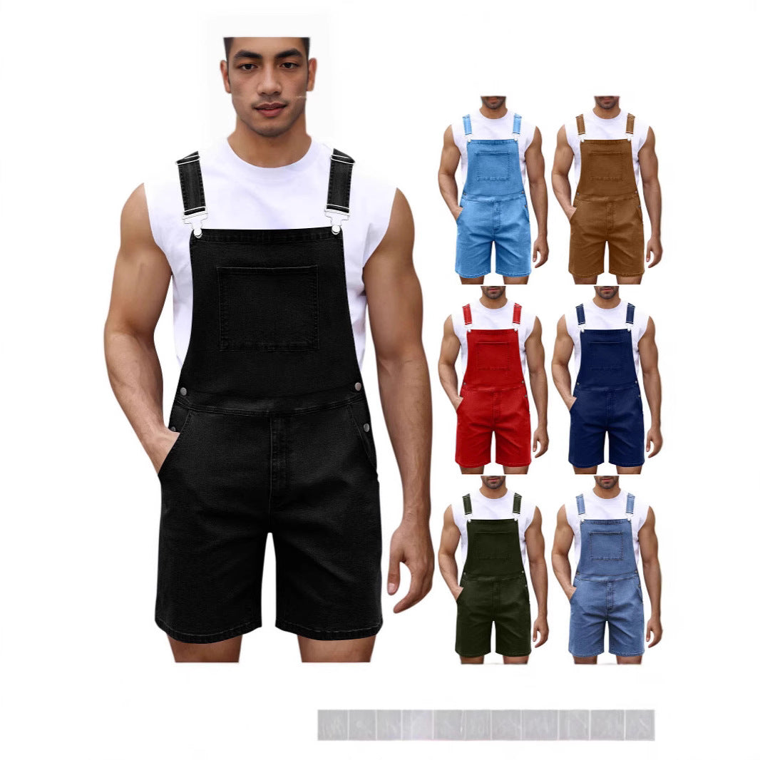 Herren Lässige Denim-Latzhose Echoarchiv