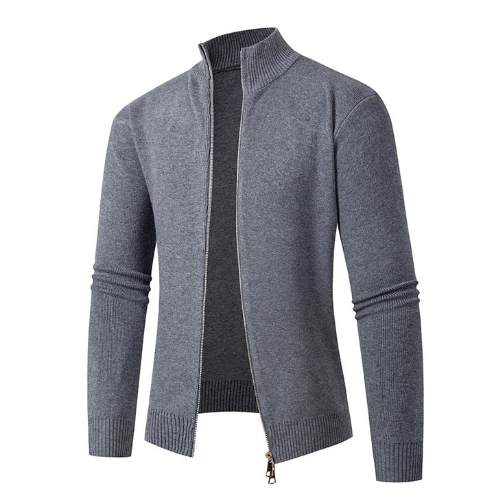 Herren modische Strickjacke mit hohem Kragen und Reißverschluss Echoarchiv