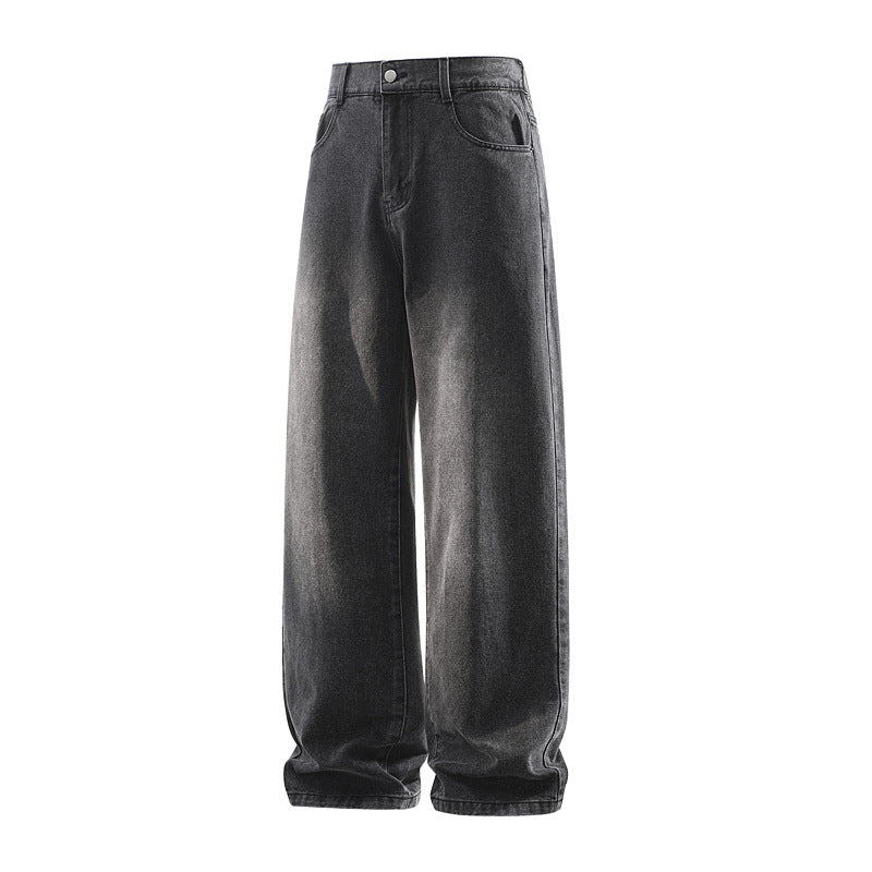 Damen Weite High‑Waist Baggy‑Jeans mit elastischem Bund und Used‑Look Echoarchiv