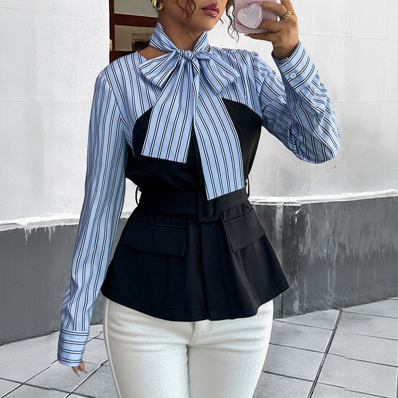 Damen Modische Bluse mit Schleifendetails Echo Archiv
