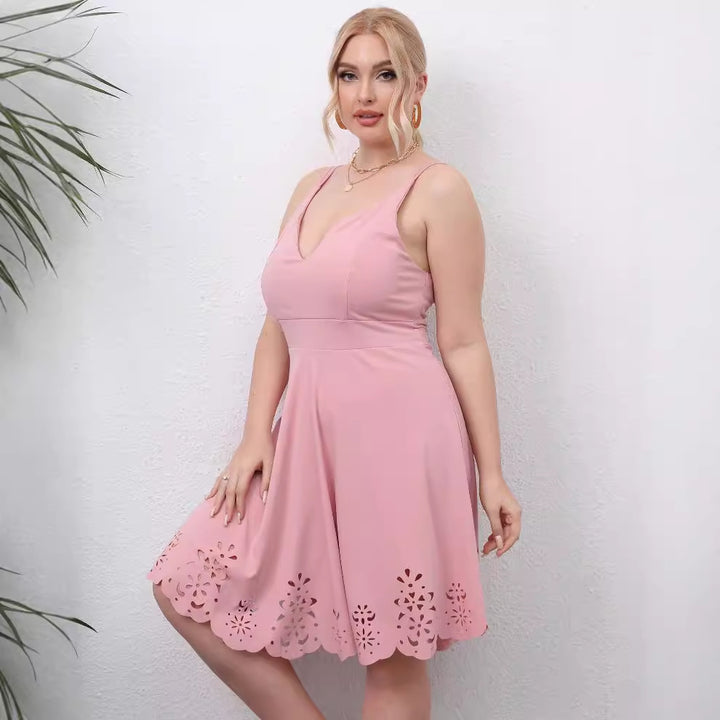 Damen A-Linien Kleid mit floralem Lochmuster Echo Archiv