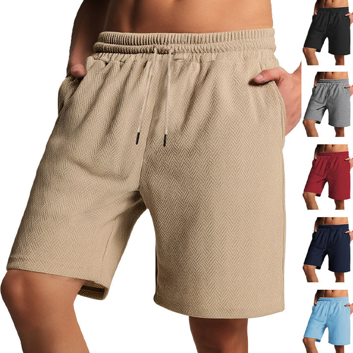 Herren nan Frottee-Shorts mit Fischgrätstruktur, elastischem Kordelbund und Seitentaschen Echo Archiv