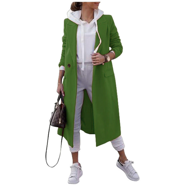 Damen modischer Oversize-Mantel mit elegantem Revers und praktischen Taschen – Célinea