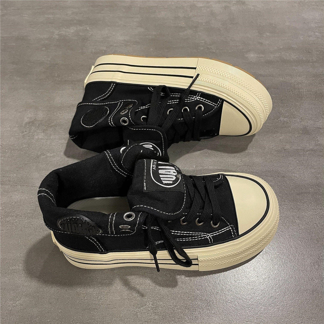 Damen High-Top Sneakers mit dicker Gummisohle und seitlichem Reißverschluss Echo Archiv