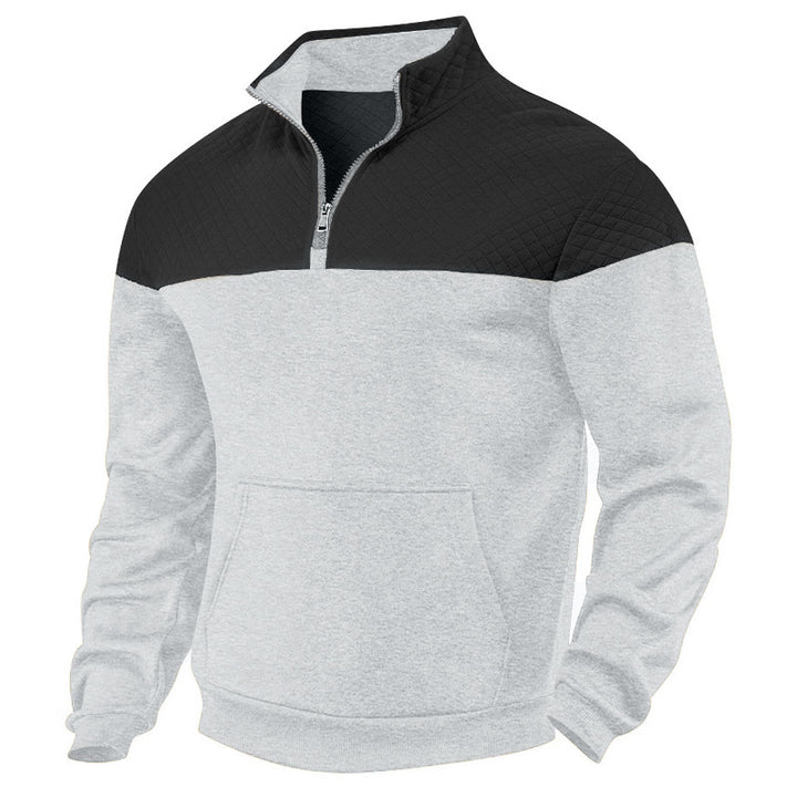 Herren nan gesteppter Halbzip-Sweatpullover mit Kängurutasche und Stehkragen Echo Archiv