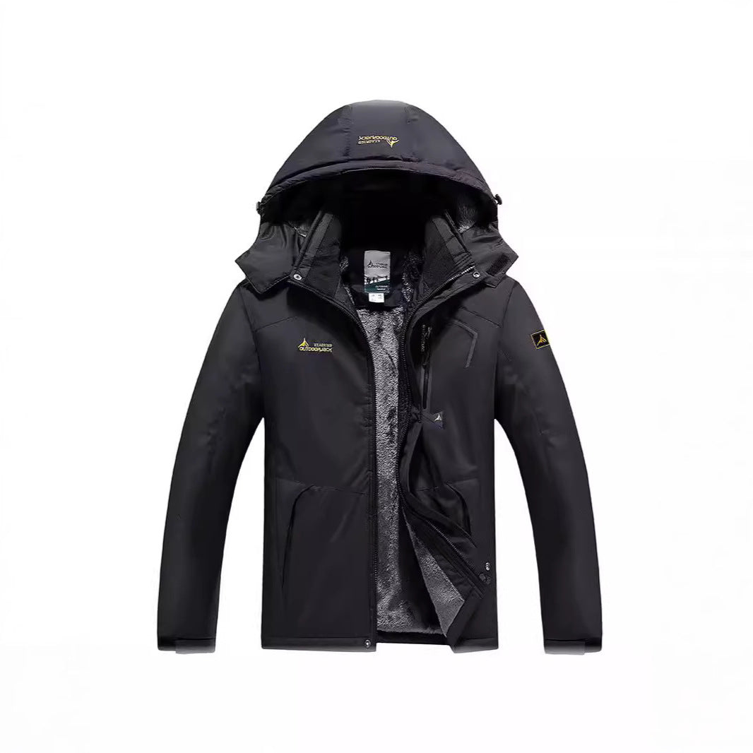Herren Wasser- und winddichte Softshell-Outdoorjacke mit Teddyfleece-Innenfutter und Kapuze Echoarchiv