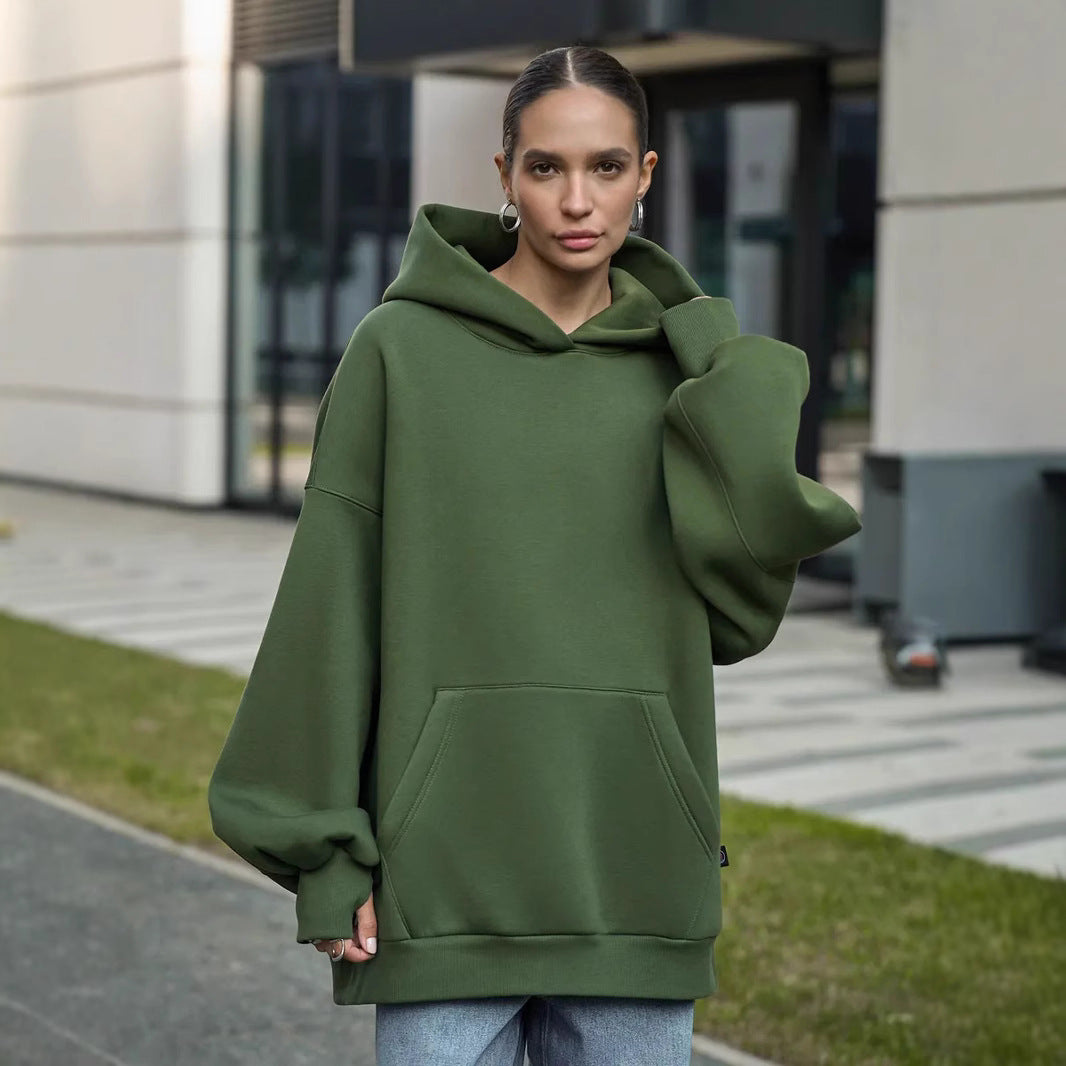 Damen Oversized Kapuzenpullover mit extra weitem Schnitt und Kängurutasche – Auréline