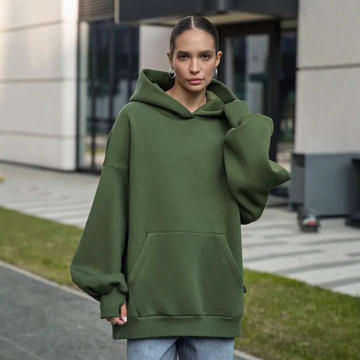 Damen Oversized Kapuzenpullover mit extra weitem Schnitt und Kängurutasche – Auréline