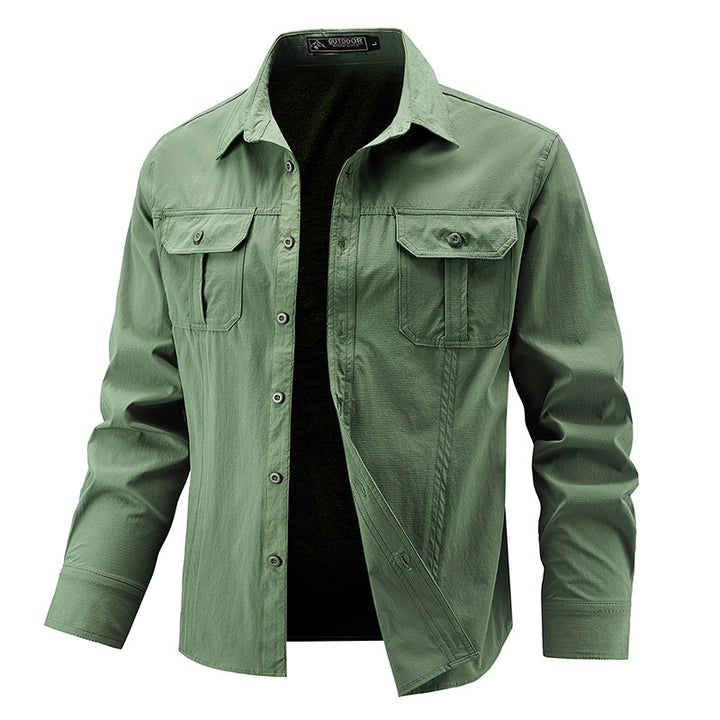 Herren Lässige Hemdjacke mit Brusttaschen Echo Archiv