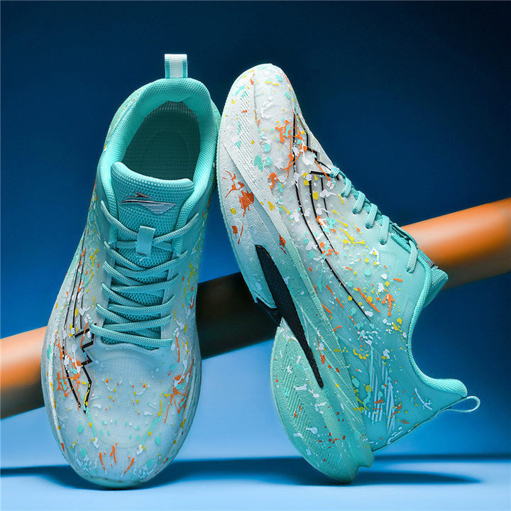 Unisex künstlerische Laufsneaker mit Spritzlack‑Design, reaktiver Hohlkern‑Dämpfung und Drehverschluss – Tavélo
