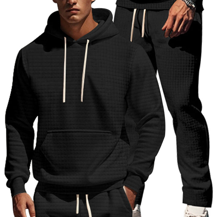 Herren Alltags-Hoodie und Jogginghose-Set aus atmungsaktivem Strukturmaterial Echoarchiv
