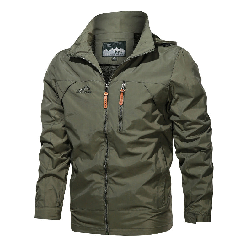 Herren nan leichte wasserabweisende Softshell Outdoorjacke mit Kapuze Brusttasche Echo Archiv