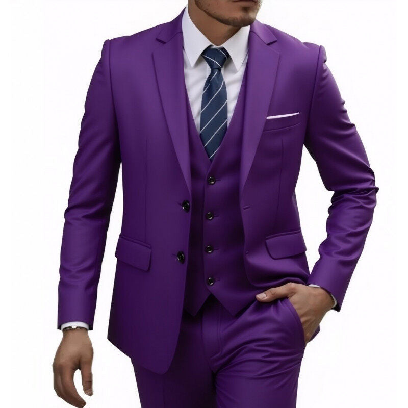 Herren nan dreiteiliges Slim-Fit Anzugset mit Weste, schmalem Revers und taillierter Silhouette Echo Archiv