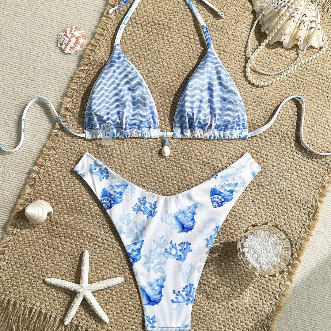 Damen Triangel-Bikini mit maritimer Muscheldekoration Echo Archiv