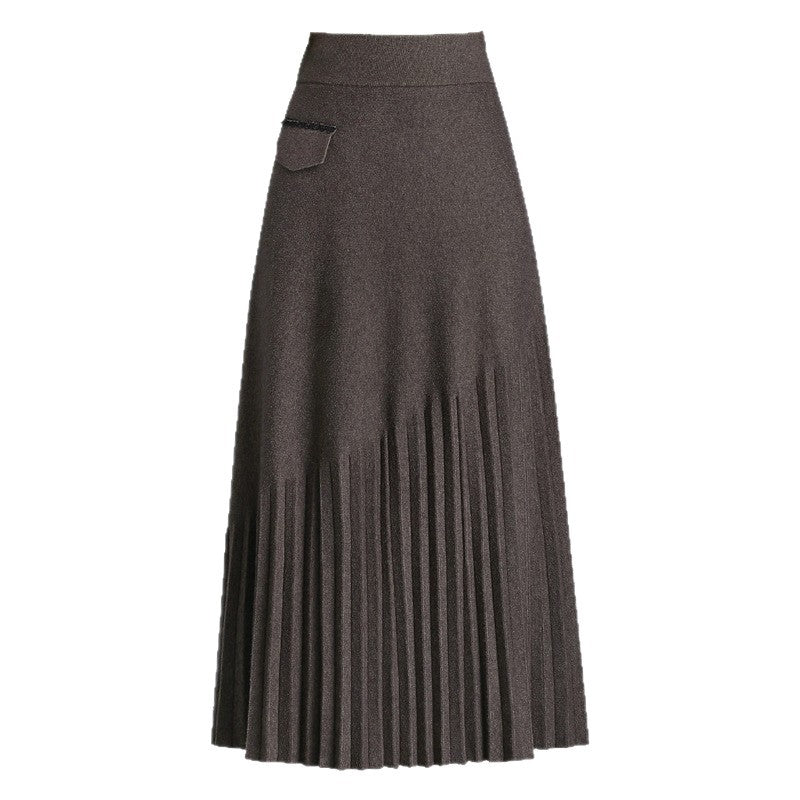 Damen Eleganter Plissierter Maxirock Echo Archiv