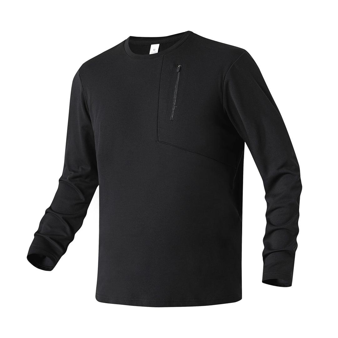 Herren Atmungsaktives Performance-Langarmshirt mit Brustreißverschlusstasche und ergonomischen Nähten Echo Archiv