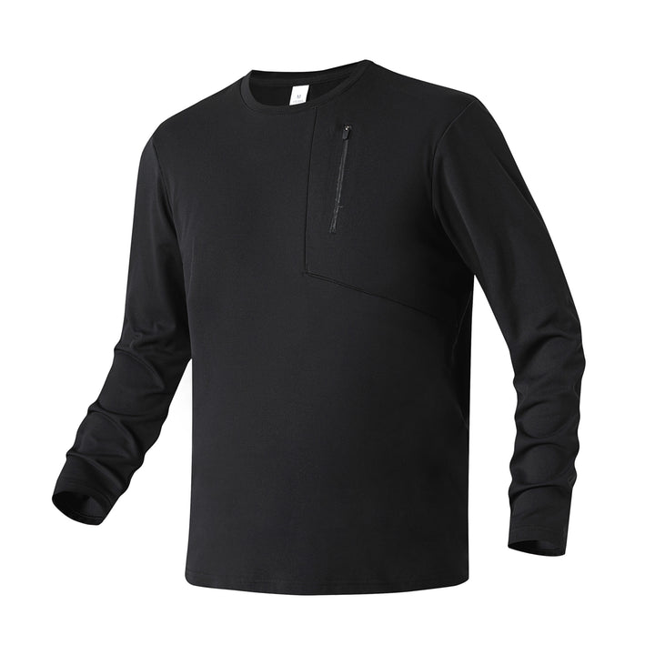 Herren Atmungsaktives Performance-Langarmshirt mit Brustreißverschlusstasche und ergonomischen Nähten Echo Archiv