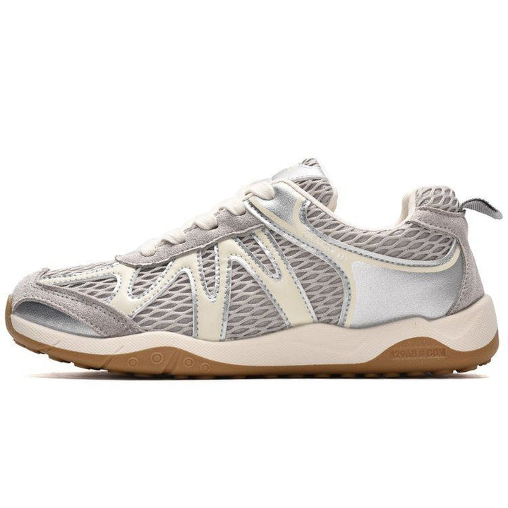 Damen Atmungsaktive Retro-Running-Sneaker mit Mesh-Obermaterial und Gumsohle – Névara
