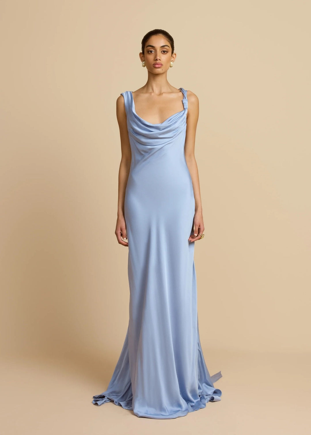 Damen Elegantes Maxikleid mit drapierten Details Echo Archiv