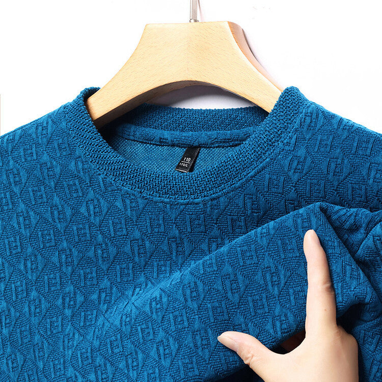Herren hochwertiger Strickpullover mit modischem 3D-Muster Echoarchiv