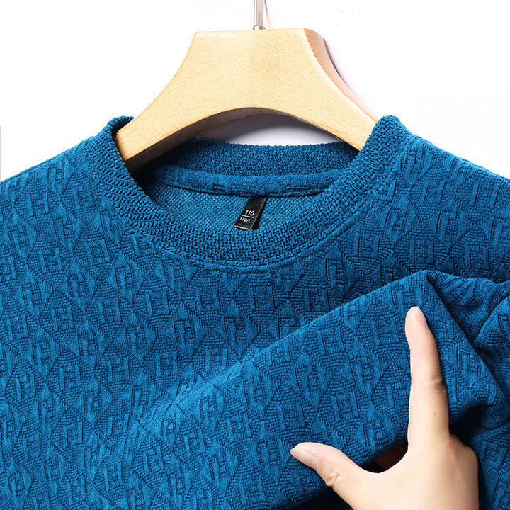 Herren hochwertiger Strickpullover mit modischem 3D-Muster Echoarchiv
