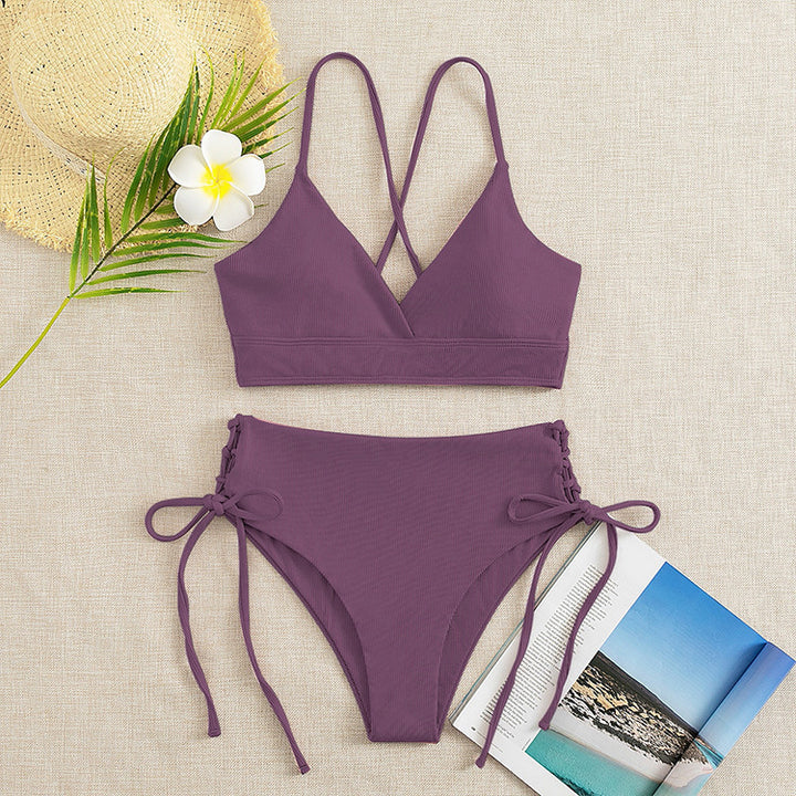 Damen Triangel-Bikini mit verstellbaren Bändern und hohen Beinausschnitten Echo Archiv
