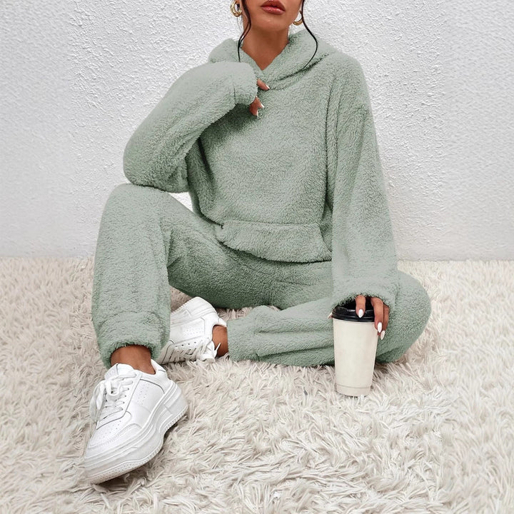 Damen Fleece-LoungewEchoarchivr-Set mit Kapuze und Taschen Echoarchiv