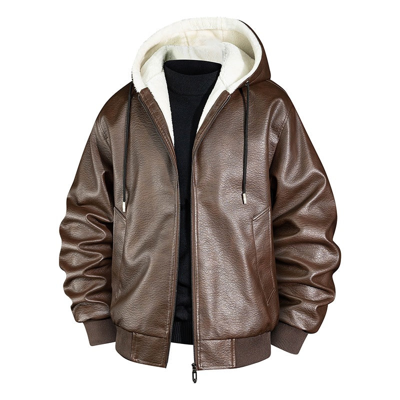 Herren Coole Kunstlederjacke mit kuscheliger Innenausstattung Echo Archiv
