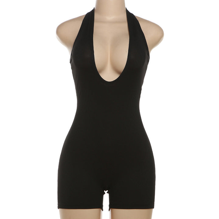 Damen Figurbetontes Jumpsuit mit tiefem V-Ausschnitt Echo Archiv