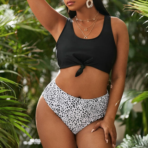Damen Bikini-Set mit kreativem Knotendesign und hochgeschnittenen Höschen Echo Archiv