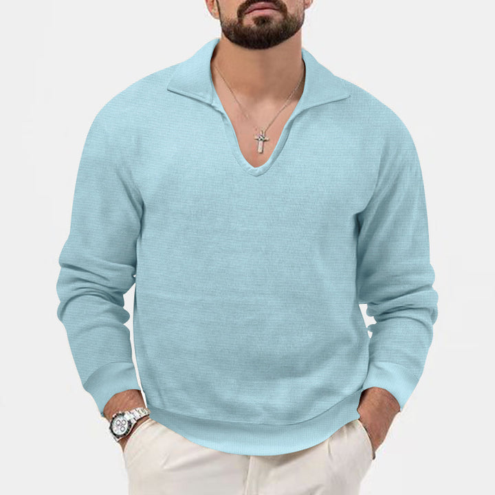 Herren eleganter Pullover mit V-Ausschnitt und strukturiertem Design Echoarchiv